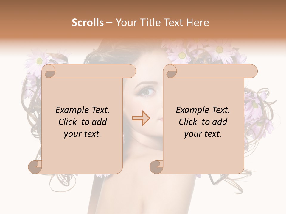 Flowers In Long Hair PowerPoint Template