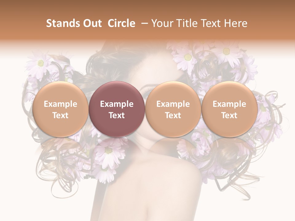 Flowers In Long Hair PowerPoint Template
