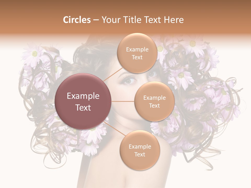Flowers In Long Hair PowerPoint Template