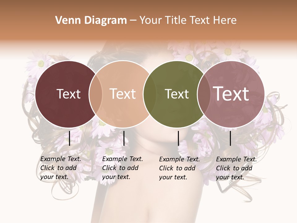 Flowers In Long Hair PowerPoint Template