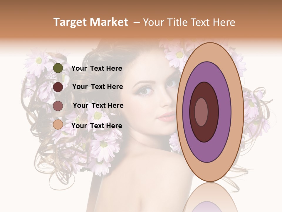 Flowers In Long Hair PowerPoint Template