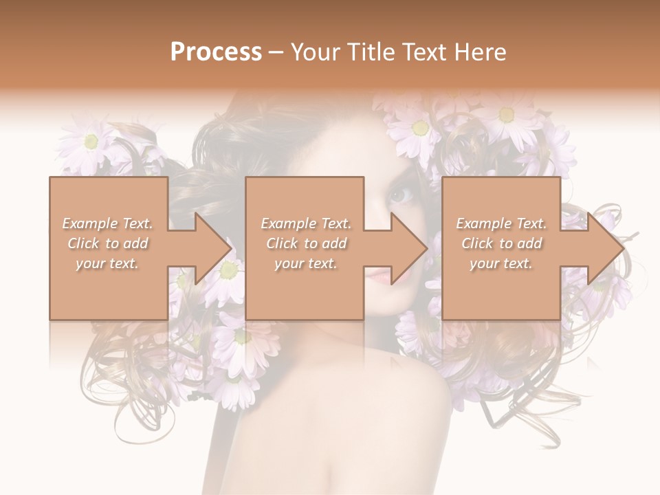 Flowers In Long Hair PowerPoint Template