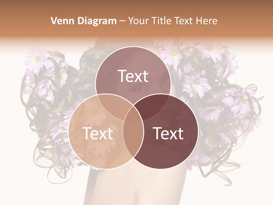 Flowers In Long Hair PowerPoint Template