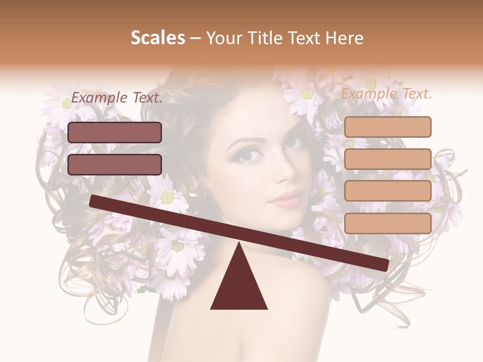 Flowers In Long Hair PowerPoint Template