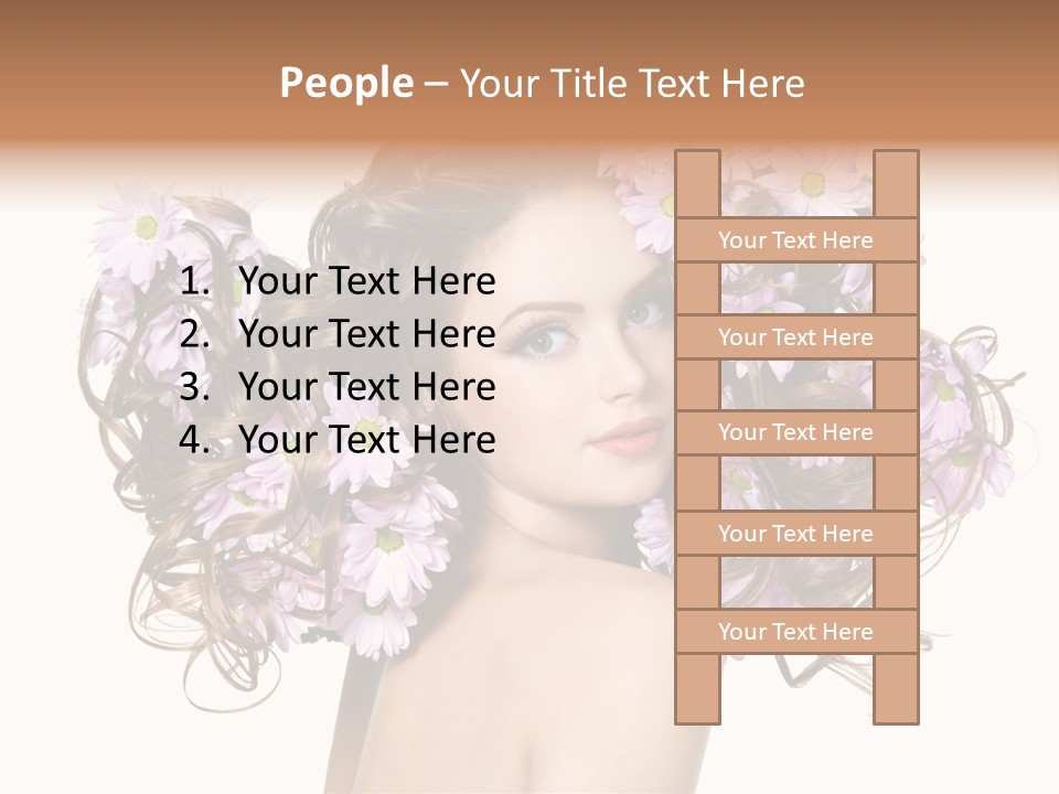 Flowers In Long Hair PowerPoint Template