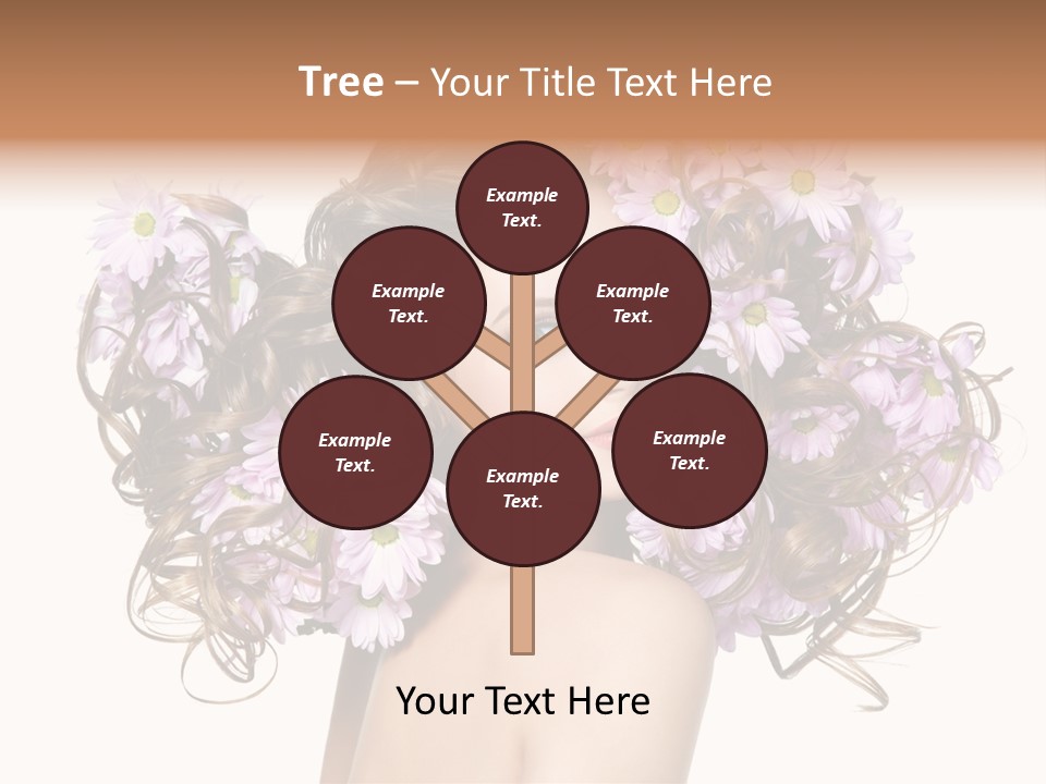 Flowers In Long Hair PowerPoint Template