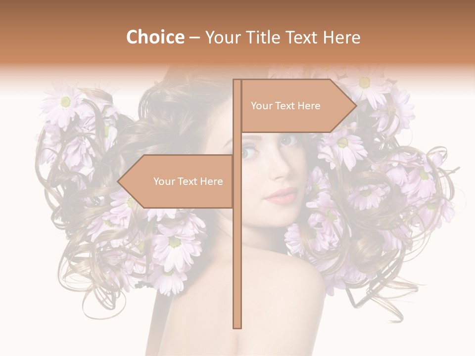 Flowers In Long Hair PowerPoint Template