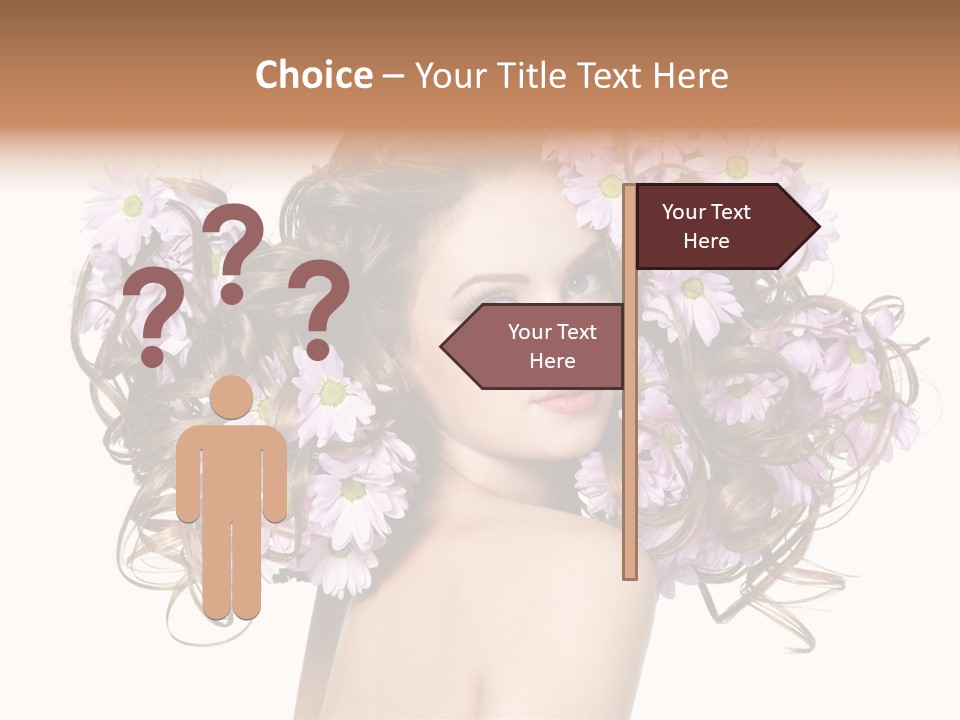 Flowers In Long Hair PowerPoint Template