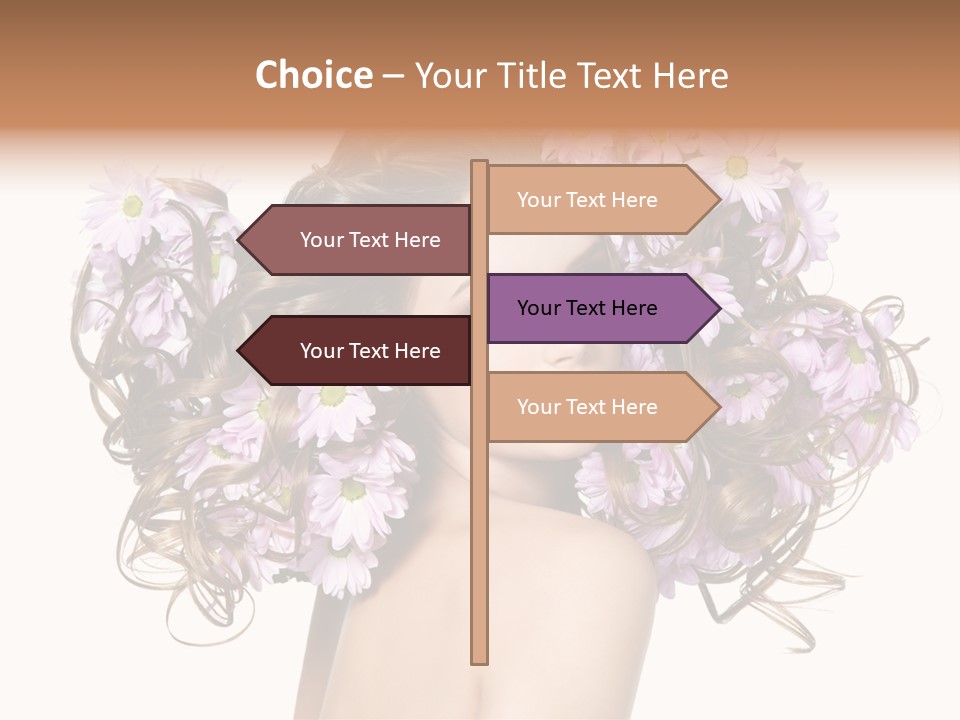 Flowers In Long Hair PowerPoint Template