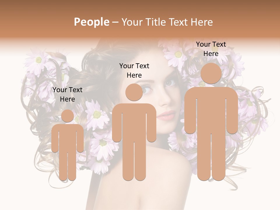 Flowers In Long Hair PowerPoint Template