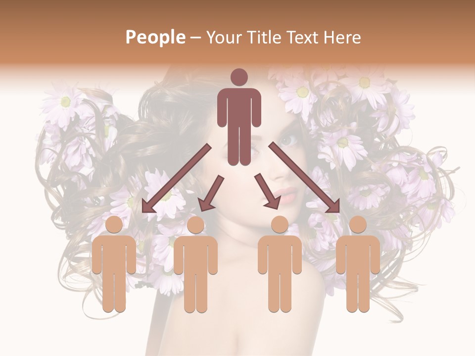 Flowers In Long Hair PowerPoint Template