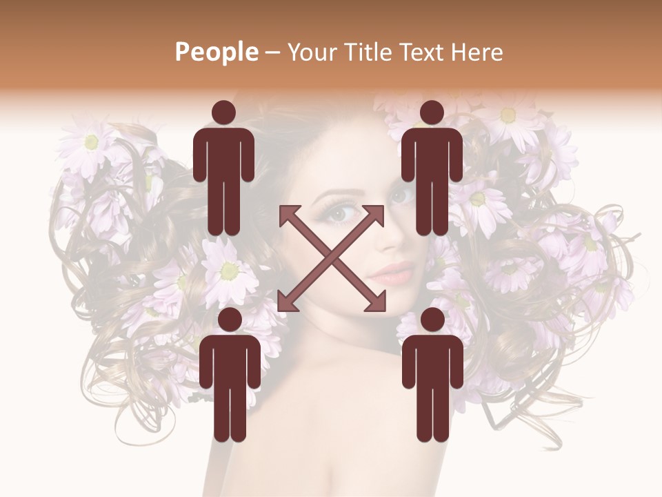 Flowers In Long Hair PowerPoint Template
