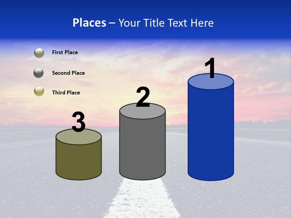 Sun On Road PowerPoint Template