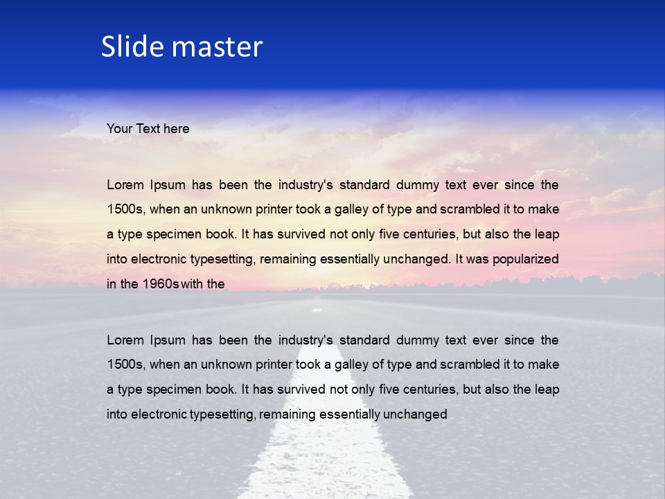 Sun On Road PowerPoint Template