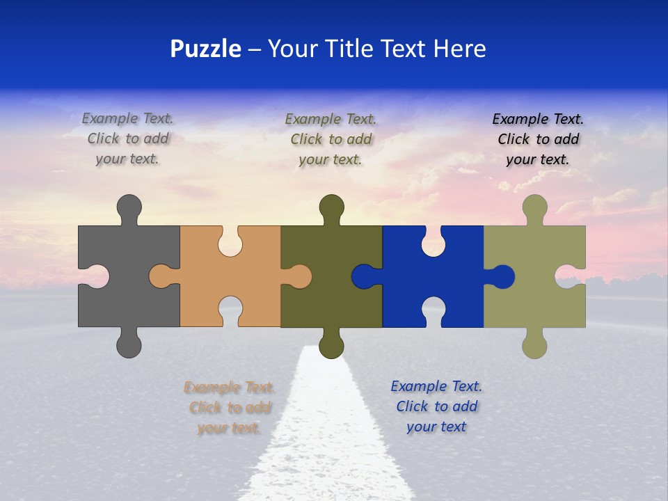 Sun On Road PowerPoint Template