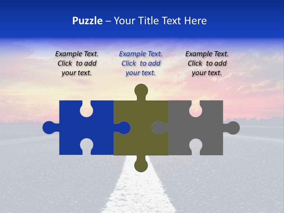 Sun On Road PowerPoint Template