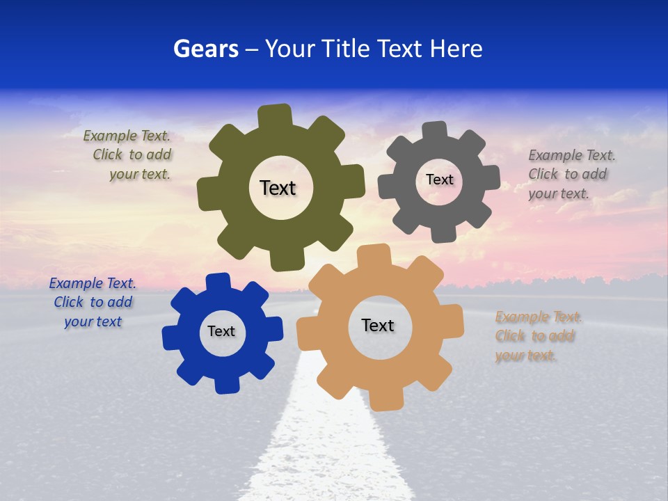 Sun On Road PowerPoint Template
