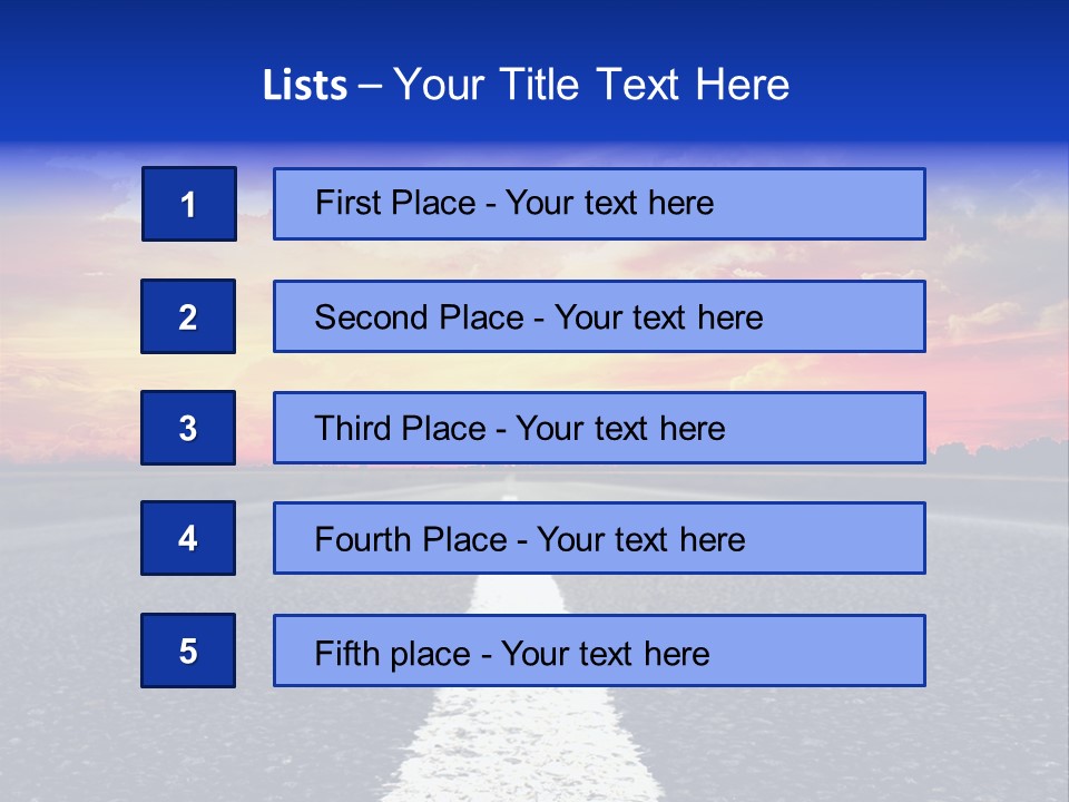 Sun On Road PowerPoint Template