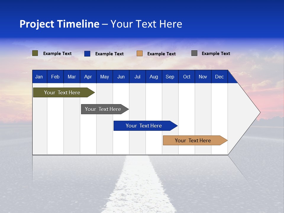 Sun On Road PowerPoint Template
