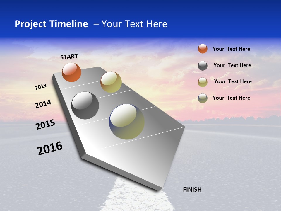 Sun On Road PowerPoint Template