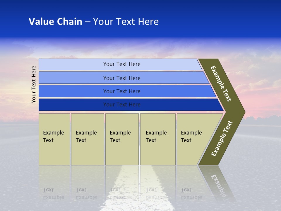 Sun On Road PowerPoint Template