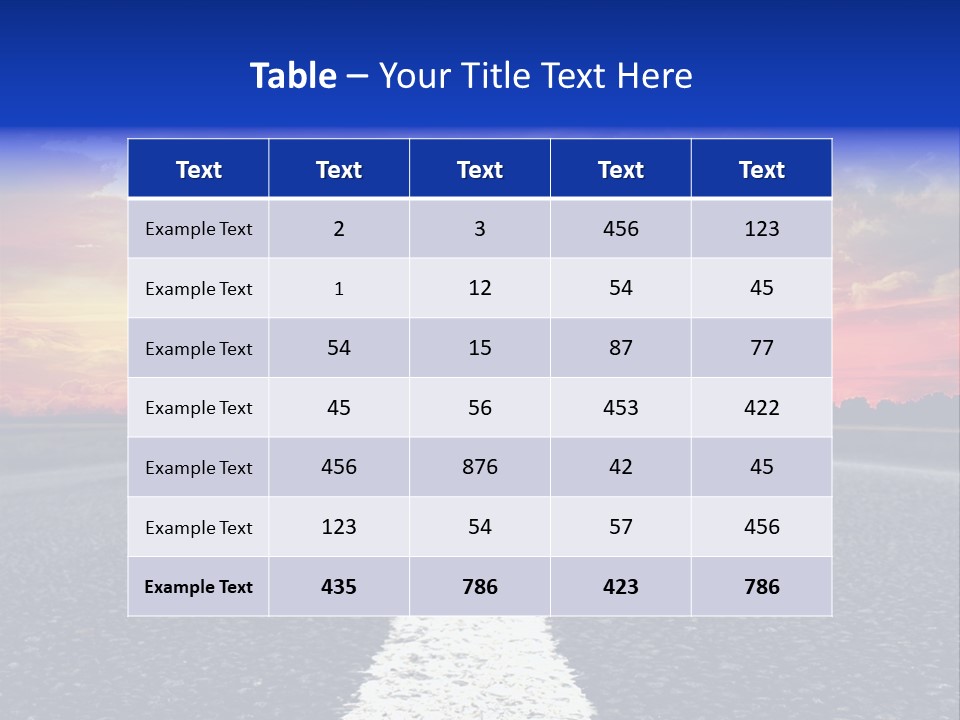 Sun On Road PowerPoint Template