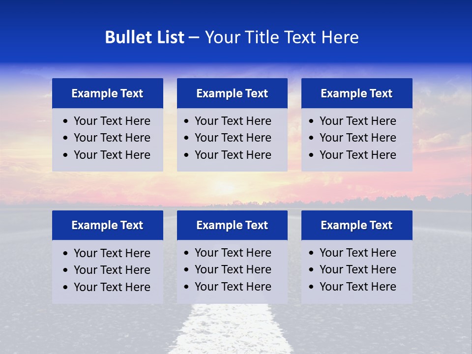 Sun On Road PowerPoint Template