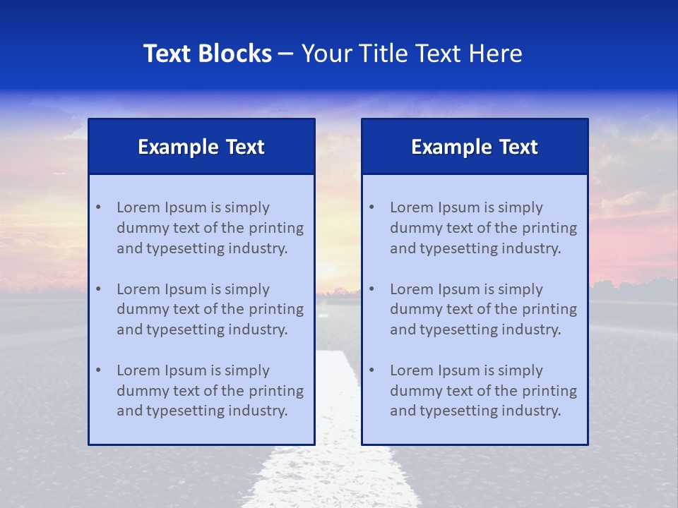 Sun On Road PowerPoint Template