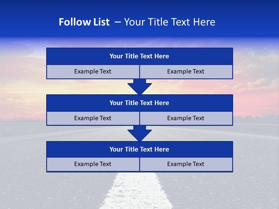 Sun On Road PowerPoint Template