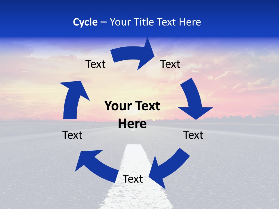 Sun On Road PowerPoint Template