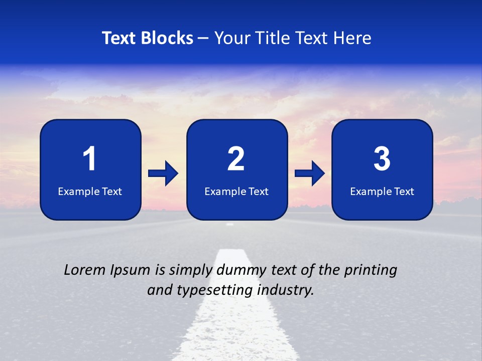 Sun On Road PowerPoint Template