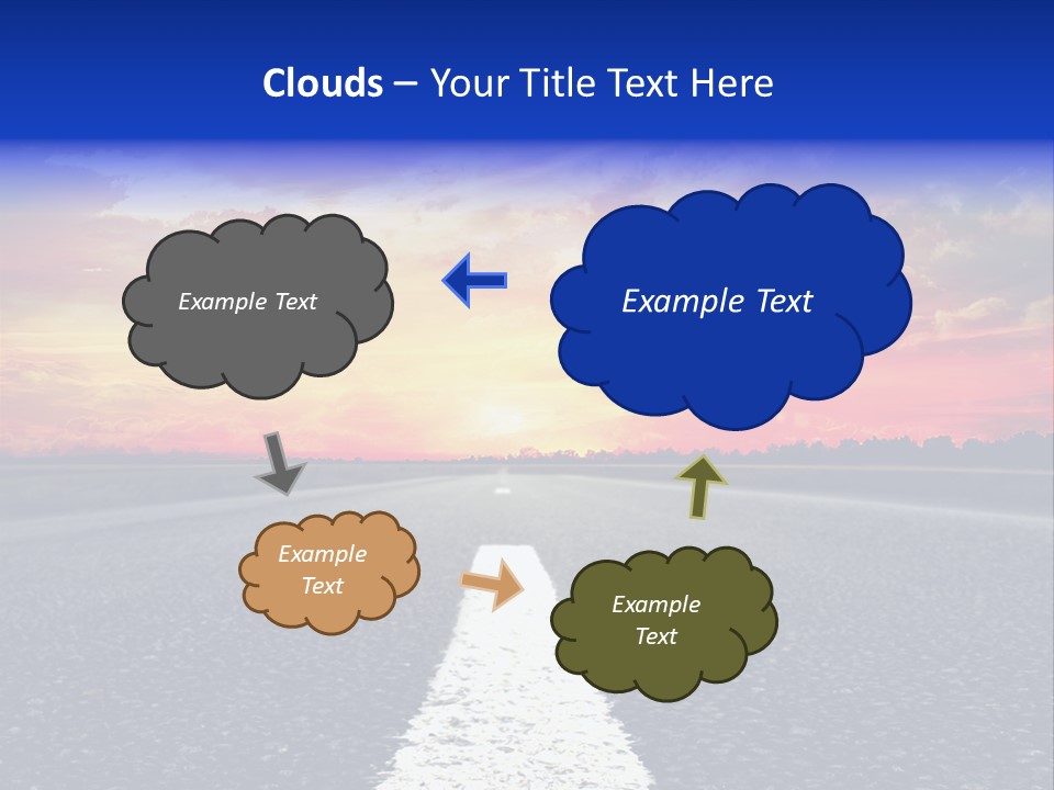 Sun On Road PowerPoint Template