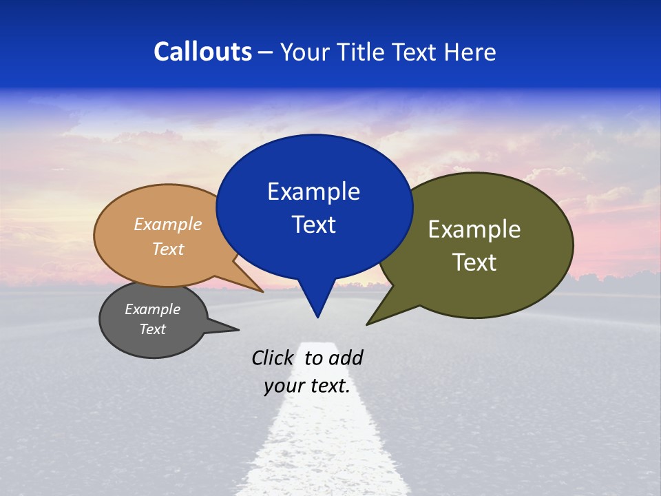 Sun On Road PowerPoint Template
