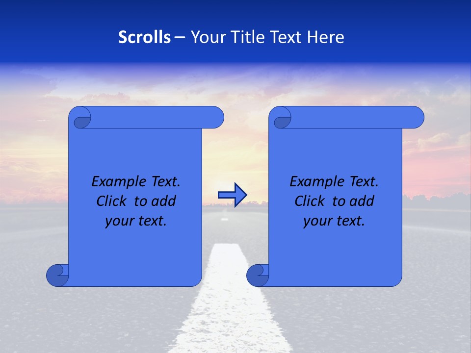 Sun On Road PowerPoint Template
