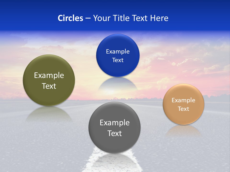 Sun On Road PowerPoint Template