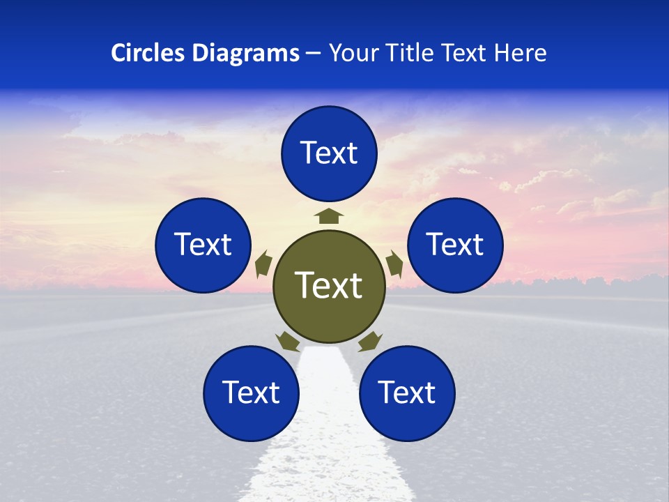 Sun On Road PowerPoint Template