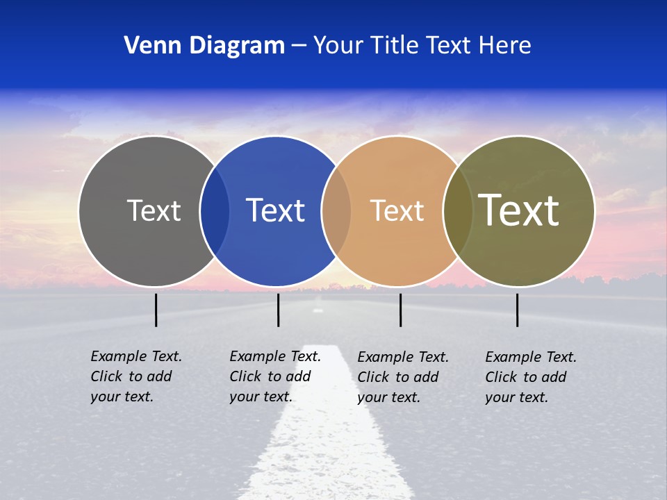 Sun On Road PowerPoint Template