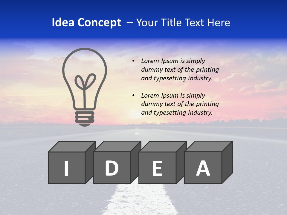 Sun On Road PowerPoint Template
