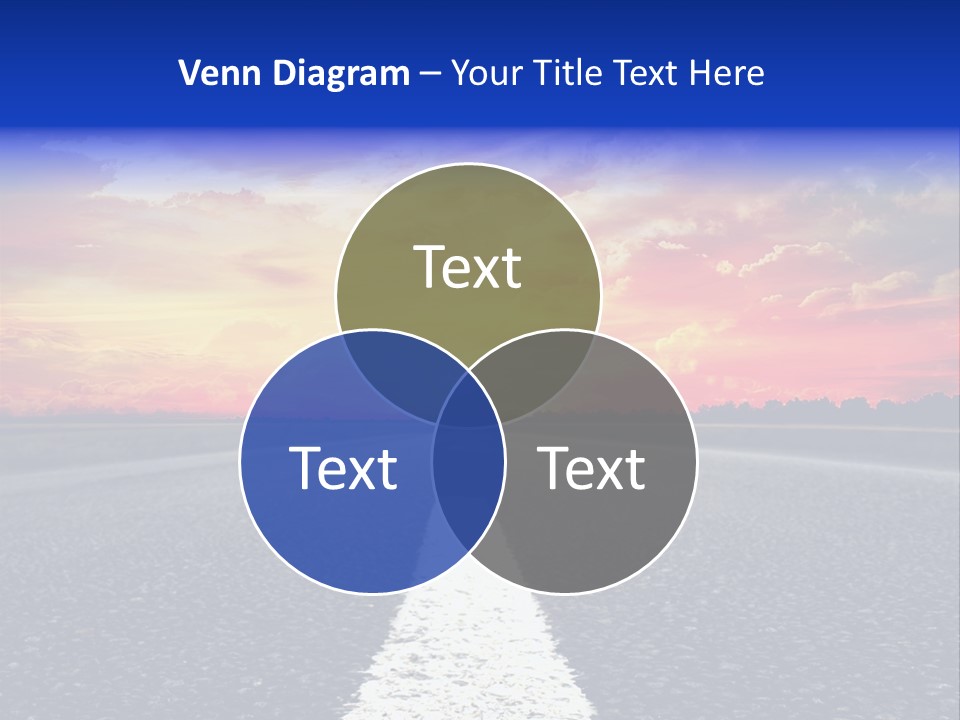 Sun On Road PowerPoint Template