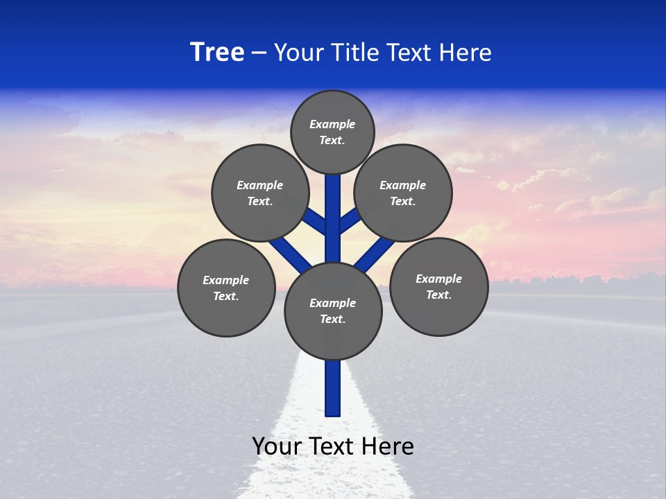 Sun On Road PowerPoint Template