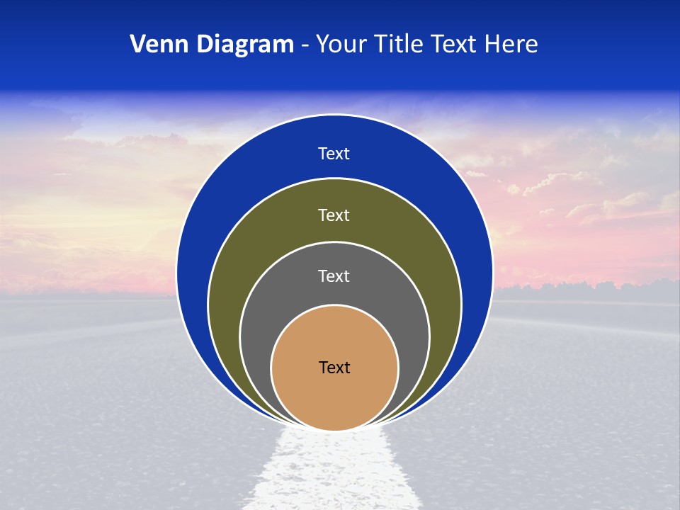 Sun On Road PowerPoint Template