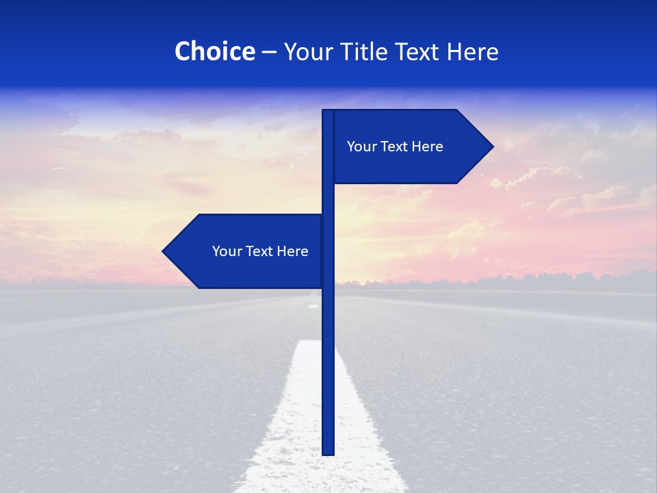 Sun On Road PowerPoint Template