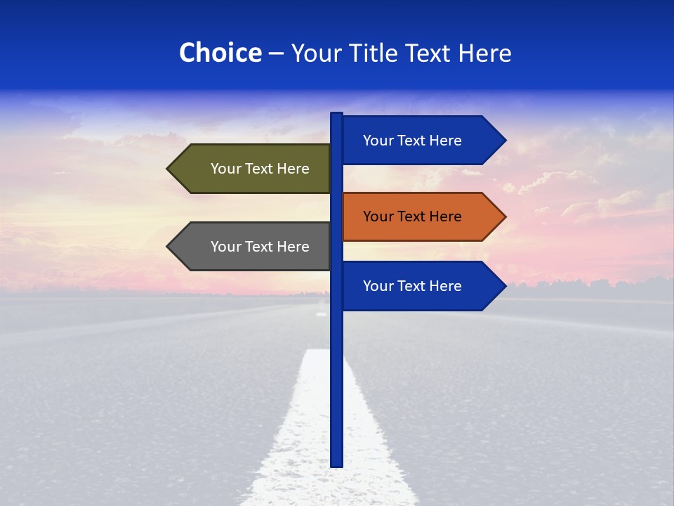 Sun On Road PowerPoint Template