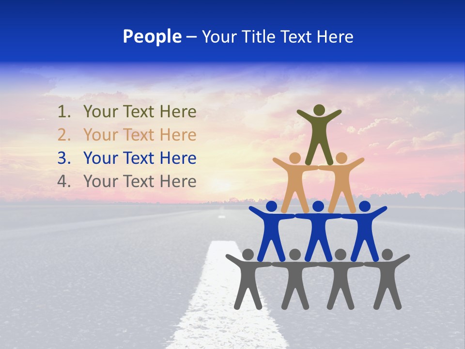 Sun On Road PowerPoint Template