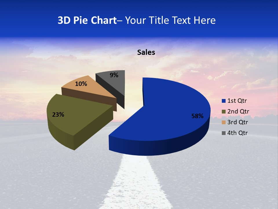 Sun On Road PowerPoint Template