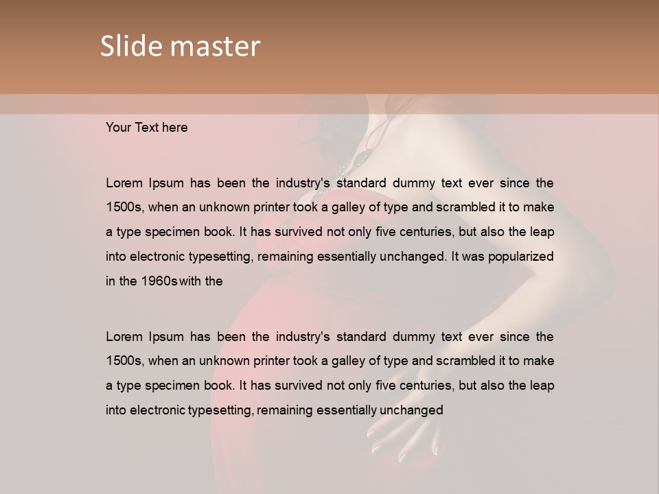 Pregnant Red Dress PowerPoint Template