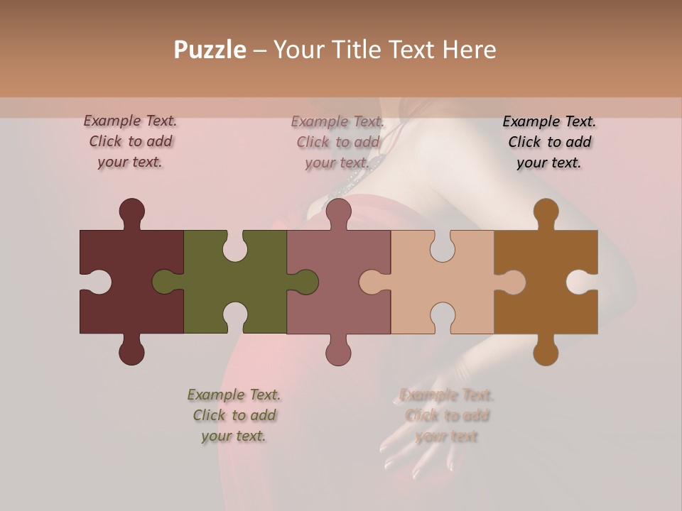 Pregnant Red Dress PowerPoint Template