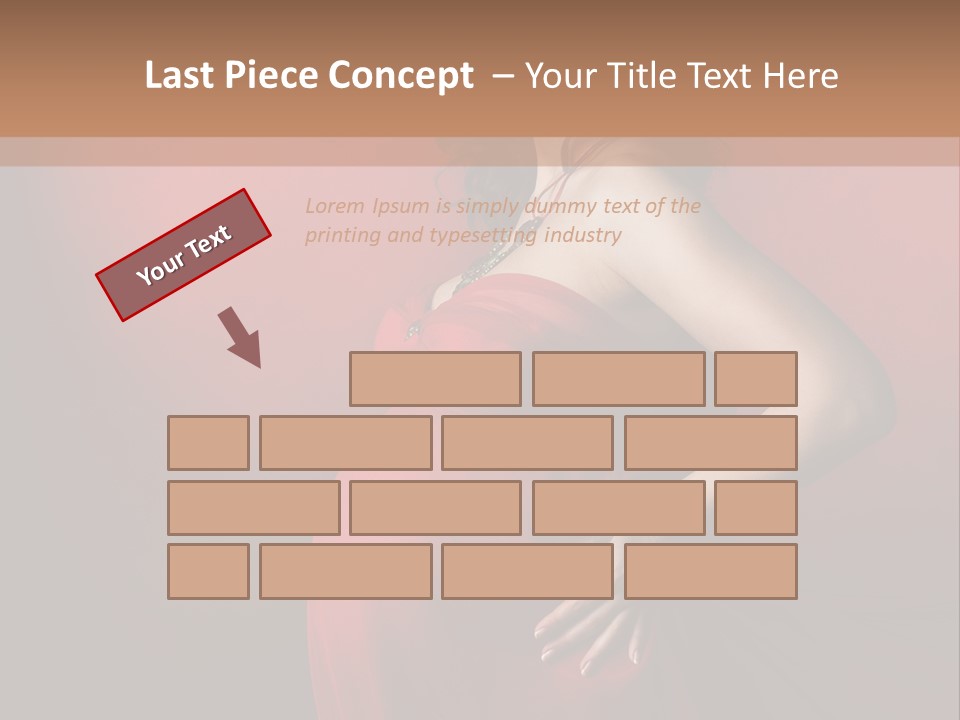 Pregnant Red Dress PowerPoint Template