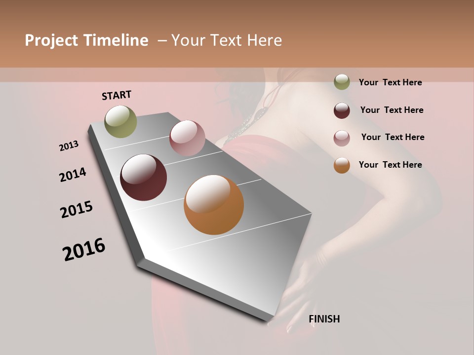 Pregnant Red Dress PowerPoint Template