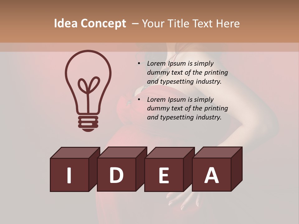 Pregnant Red Dress PowerPoint Template